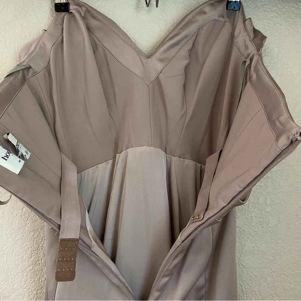 HOUSE OF CB - FLEUR MUSHROOM SATIN STRAPLESS GOWN NWOT mermaid dress size L - Picture 14 of 14